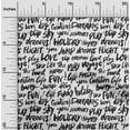 thumbnail image 2 of oneOone Rayon White Fabric Text Craft Projects Decor Fabric Printed By The Yard 56 Inch Wide-PW, 2 of 5