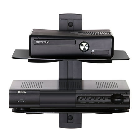 Fitueyes Universal Av Shelf Wall Mount Bracket Stand for AV Receiver Component Cable Boxes Gaming Systems F1DS203801GB
