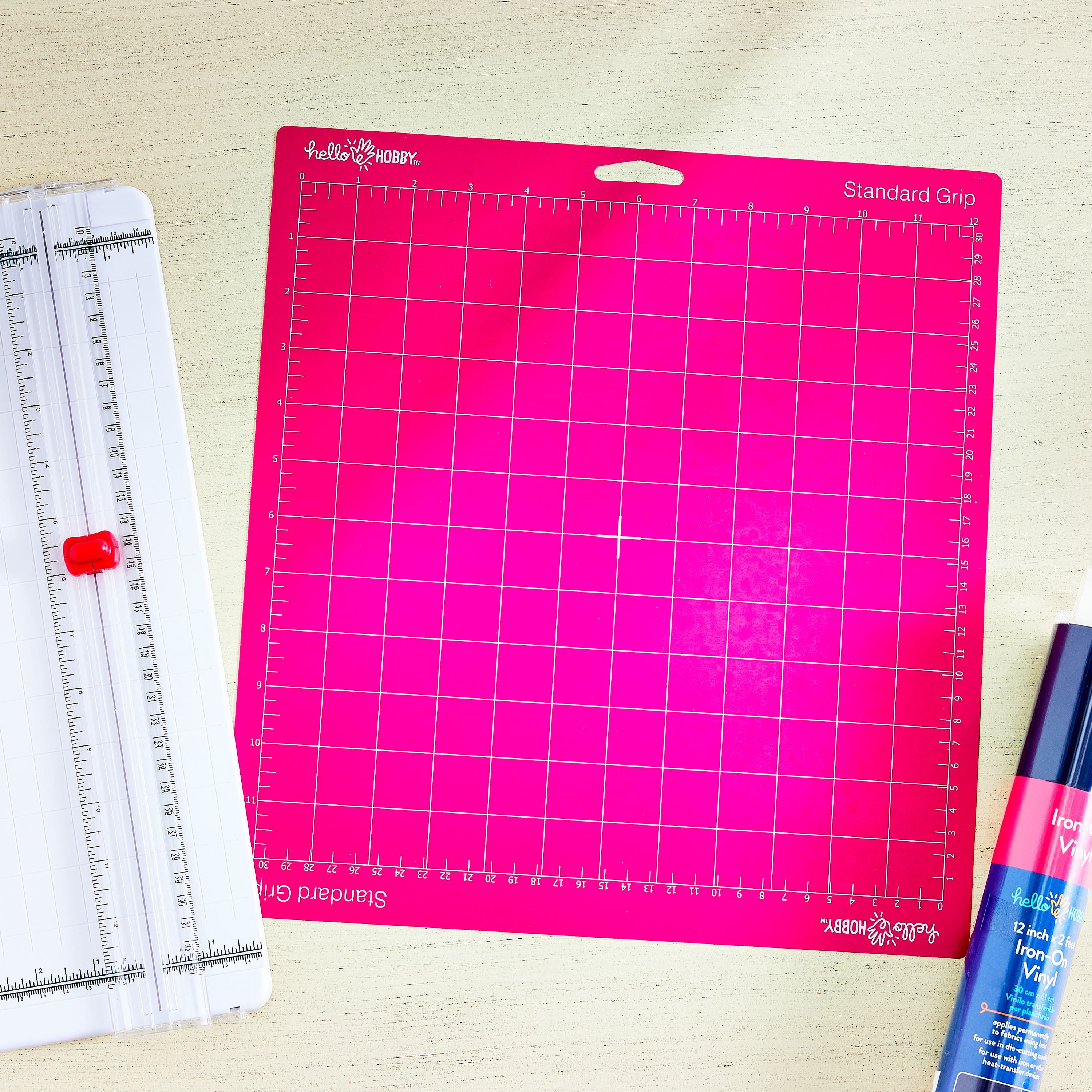 Hello Hobby 12" x 12" Standard Grip Adhesive Cutting Mat, for Craft, Pink, 2-Pack