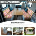thumbnail image 3 of FOR U DESIGNS Cute Flower Pattern 2 Pcs RV Dinette Cushion Covers Anti-Slip Camper Cushion Slipcover Stretch 2 Seat Sofa Chair Cover 1 Backrest Covers and 1 Bench Covers, 3 of 7