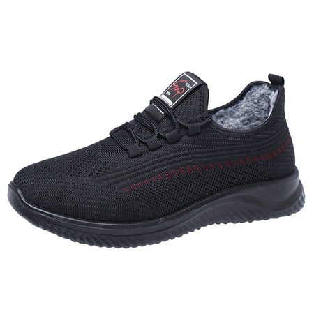 

Povozer Mens Non Slip Running shoes Breathable Walking Sneakers Gym Work Tennis Shoes(Red 8.5)
