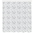 thumbnail image 2 of Ambesonne Floral Shower Curtain, Spring Daffodil Hummingbird, 69"Wx70"L, Pale Taupe and Eggplant, 2 of 4