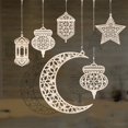 thumbnail image 2 of 9 Piezas Adornos Colgantes de Madera Decoración Hueca Ramadán Kareem Luz de Viento Estrella Luna Adorno Colgante Happy Eid Colgante para Decoraciones de Fiesta Rojo Verde, 2 of 5