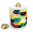thumbnail image 2 of Vintage Piggy Bank, Rhombus Pattern Grunge Effect Hexagonal Pattern Colorful Geometric Mosaic Art, Ceramic Coin Bank Money Box for Cash Saving, 3.6" X 3.2", Multicolor, by Ambesonne, 2 of 4