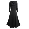 thumbnail image 2 of Women's Plus Size Spring Autumn Zipper Fur Trim Hooded Long Sleeves Casual Coat Black XL, 2 of 3