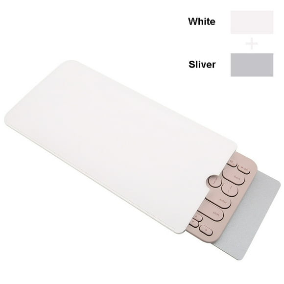 PU Leather Keyboard Sleeve for Logitech K380 Bluetooth Multi-Device Wireless Keyboard, Travel Sleeve Bag Case, Not Included Keyboard (for Logitech K380, PU- White+Sliver