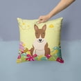 thumbnail image 2 of Caroline's Treasures BB6137PW1414 Easter Eggs Bull Terrier Brindle Fabric Decorative Pillow , 14Hx14W, multicolor, 2 of 4