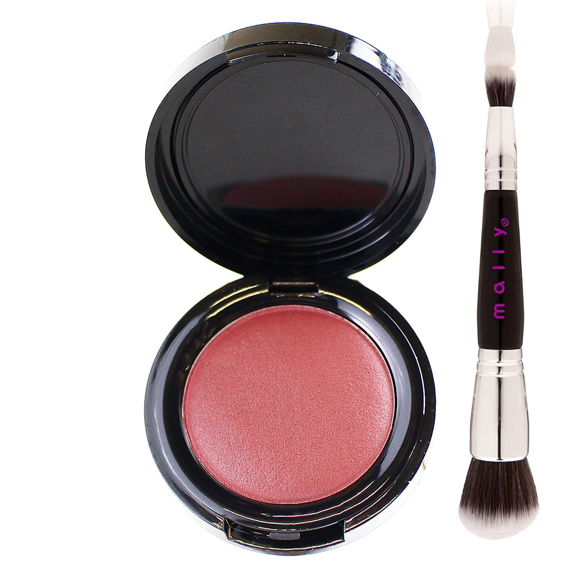 Mally Bounce Back Blush In Rose Petal Pink 4 9g Double Ended Powder Brush Walmart Com