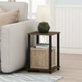thumbnail image 2 of FURINNO Turn-N-Tube Haydn 2-Pack End Table, Walnut/Brown, 2 of 2