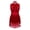 Burgundy, variant on Girls Kids Shinny Rhinestone Tassel Jazz Latin Dancewear Lyrical Dress