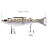 Bassdash SwimShad Glide Baits Jointed Swimbait Bass Pike Salmon Trout Muskie Fishing Lure 7in /62.5g