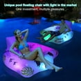 thumbnail image 4 of FANNGYX Solar Pool Float with Color-Changing Lights, Premium Inflatable Lounge Chair with 2 Cup Holders & Armrests, Adult Pool Raft for Night Swimming LG618-212, 4 of 7