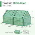thumbnail image 2 of Aoodor 6 ft. x 3 ft. x 3ft. Mini Greenhouse with 2 Zipper Doors, Water Resistant UV Protected for Flowers, vegetables and herbs with 2 Covers, 2 of 7