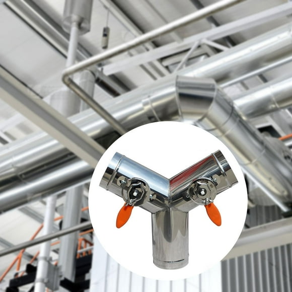 Compuerta de regulación de aire Compuerta de conducto de aire de 3 vías Compuerta de volumen manual para ventilación Diámetro exterior 100 mm