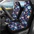 thumbnail image 2 of HUIACONG Watercolor Flowers Seat Covers for Cars for Women Full Set Cute Car Accessories Seat Covers with Steering Wheel Cover Seat Belt Pads Arm Rest Cover Coasters Headrest Cover Keychain 14 Pcs, 2 of 5