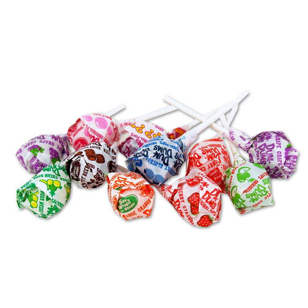 Dum Dums Lollipops Original Mix Flavors 2300 Count Bulk Red Case