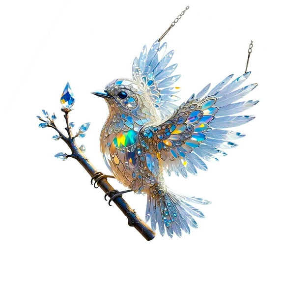 lixuesong Sun Catcher Acrylic Stained Glass Effect Art Decoration With Hanging Chain Suitable For Window Indoor Gardens