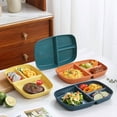 thumbnail image 6 of Divided Dish Diet Reusable Dinner Plate Kitchen Dinnerware Portion Plates For Adults 3 Compartments Microwave Safe, 6 of 9