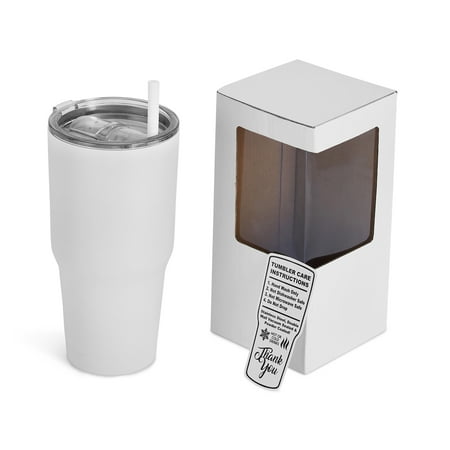 

Makerflo 30 oz 25 Pack Powder Coated Tumbler Stainless Steel Insulated Tumbler White