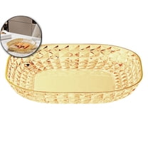 VQPeo Dessert Plates, Pinch Bowls for Cooking Prep, Reusable Plastic Plates with Gold Trim & Raised Edge, Small Plates for Appetizers Salad Snack, Cocktail Sandwich Plates