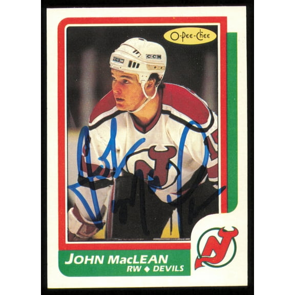 John MacLean Autographed 1986-87 O-Pee-Chee Rookie Card #37 New Jersey Devils SKU #254700