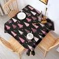 thumbnail image 2 of Black and Pink Christmas Tree Pattern Square Tablecloth,Waterproof Square Table Cover,Wipeable Spillproof Washable Table Cover for Home Kitchen Party Decor 42"X42"(107x107cm), 2 of 6