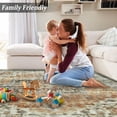 thumbnail image 4 of Twister.CK Machine Washable Area Rug 8' x 10', Non Slip Backing Low Pile Rugs Boho Vintage Foldable Stain Resistant Indoor Carpet for Bedroom Living Room Playroom, Brown, 4 of 7