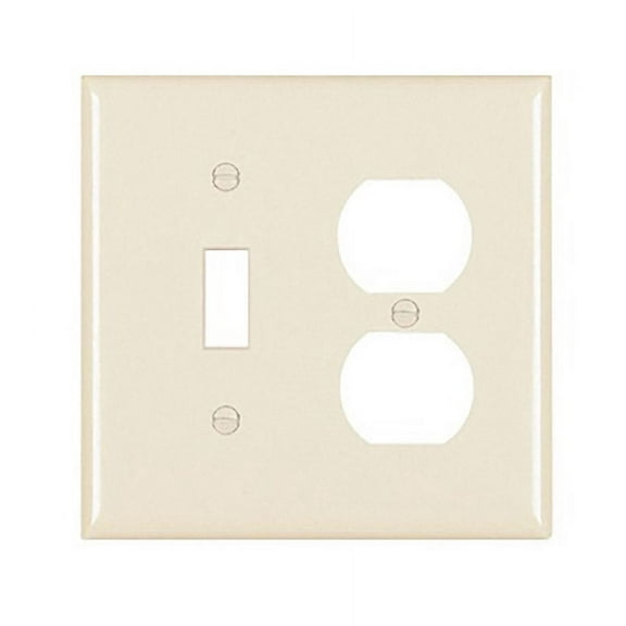 Pass and Seymour TP18-LA Light Almond Combination Two Gang One Toggle One Duplex Receptacle Wall Plate