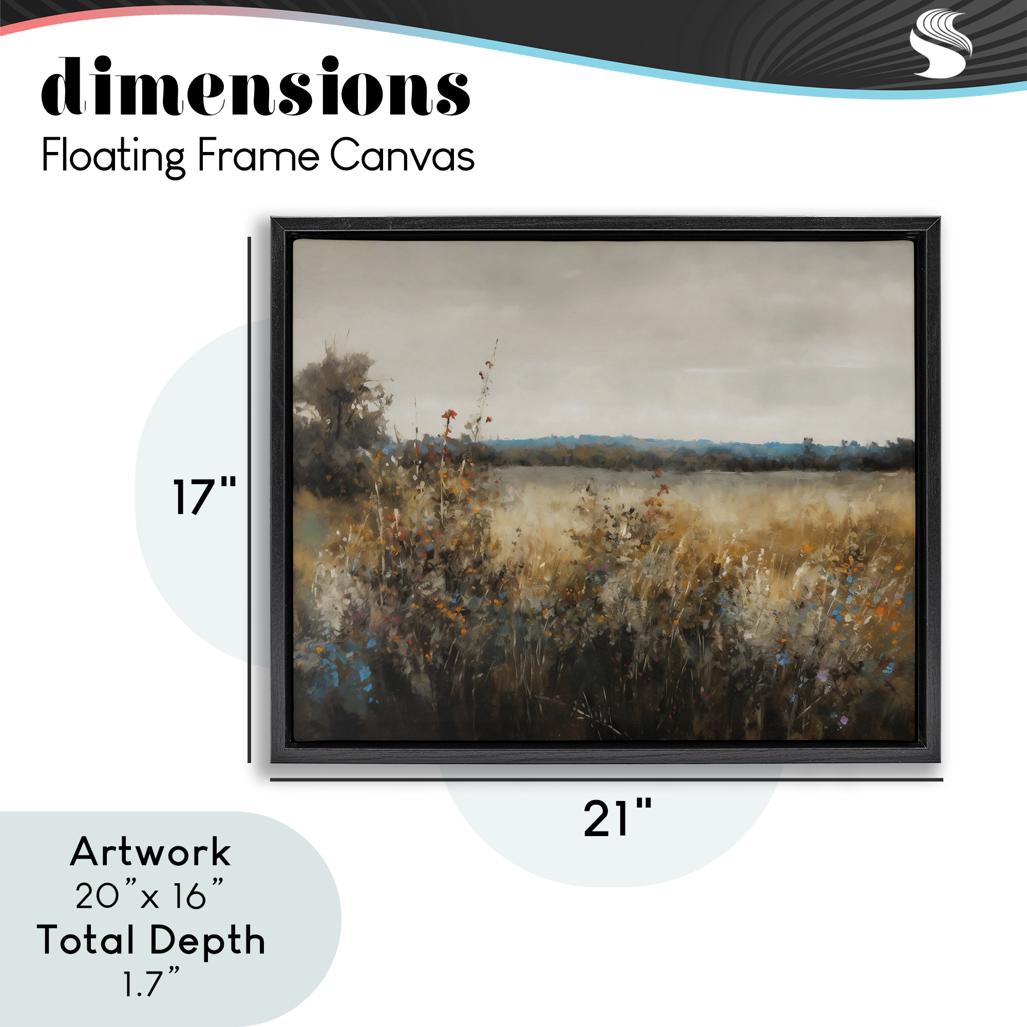 Stupell Industries Abstract Grunge Meadow Black Framed Floater Canvas Wall Art, design by Creative Studio
