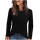 thumbnail image 3 of Top para mujer,Camiseta de manga larga a rayas para mujer, corte holgado e informal, cuello redondo, mezcla de poliéster, talla S, sopatenor, 3 of 9