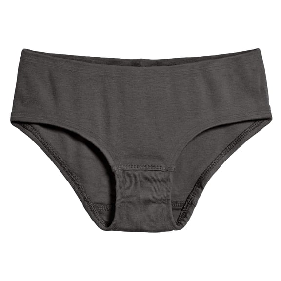 Made in USA Girls Organic Briefs Underwear | Charcoal