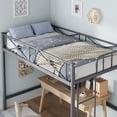 thumbnail image 4 of Heavy Duty Twin Loft Bed with Safety Guard Rails, Space Saving Steel Loft Bed with Metal Slats Support, No Box Spring Needed, Easy Assembly, White Gray or Black, 4 of 6