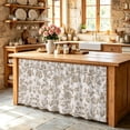 thumbnail image 6 of Farmhouse Khaki Cabinet Curtain 32"Wx55"L,Dustproof Pantry Door Curtain with Self Adhesive Tape,Vintage Flower Leaf Botanical Plant Tall Storage Cover Privacy Drape for Bathroom Kitchen Laundry Room, 6 of 9