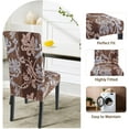 thumbnail image 5 of Dining Room Chair Covers Set of 6, Stretch Printed Parsons Chair Slipcovers Removable Washable Kitchen Chair Protector Cover for Dining Room, Hotel, Ceremony (Brown+Flower), 5 of 6