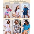 thumbnail image 3 of Ekouaer Pajamas Set for Women Short Sleeve Lounge Set 2 Piece Loungewear PJs Soft Cute Lightweight Sleepwear, 3 of 5