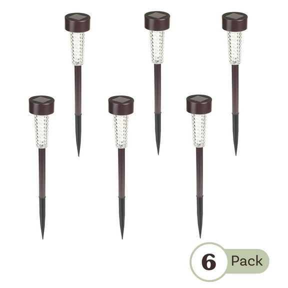Pure Garden Solar Lights Outdoor Waterproof Garden Lights 6-Pack, Bronze