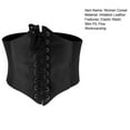 thumbnail image 7 of NUZYZ Women Lace-up Corset Wide Elastic Waist Belt Faux Leather Slimming Body Waistband Dress Shirt Decoration, 7 of 7