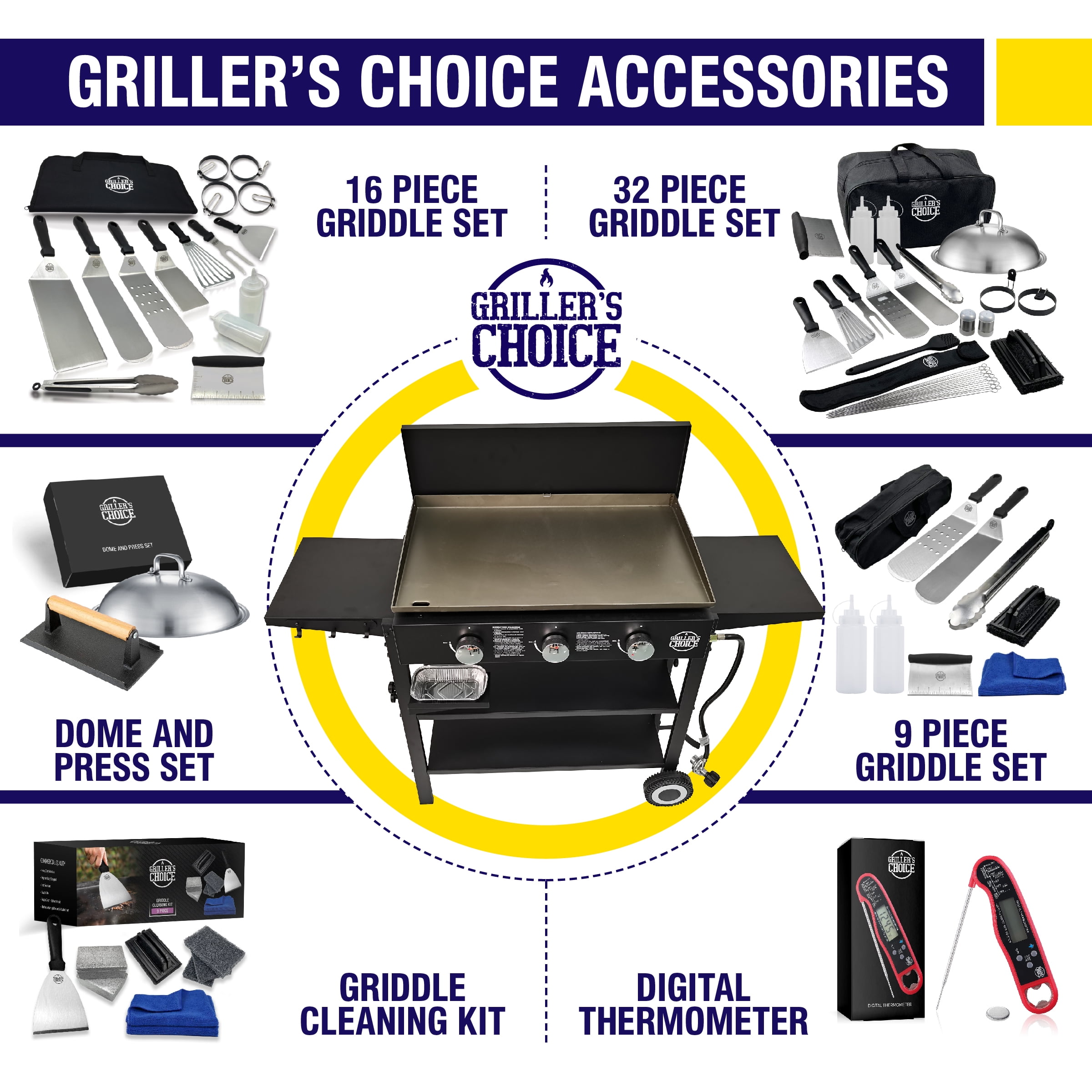Buy Griller's Choice Outdoor Griddle Grill Propane Flat Top Hood
