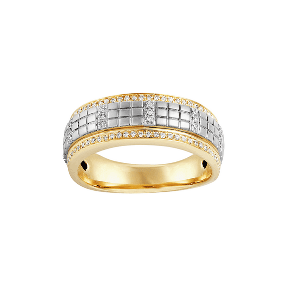 Welry Men's 1/3 cttw Diamond Rings in 10kt Two-Tone Gold