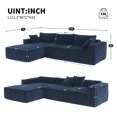 thumbnail image 2 of Harper & Bright Designs Modern Modular Cloud Sofa, Chenille Sectional Sofa with Ottoman, U Shaped Convertible Sofa for Living Room, Dark Blue, 2 of 20