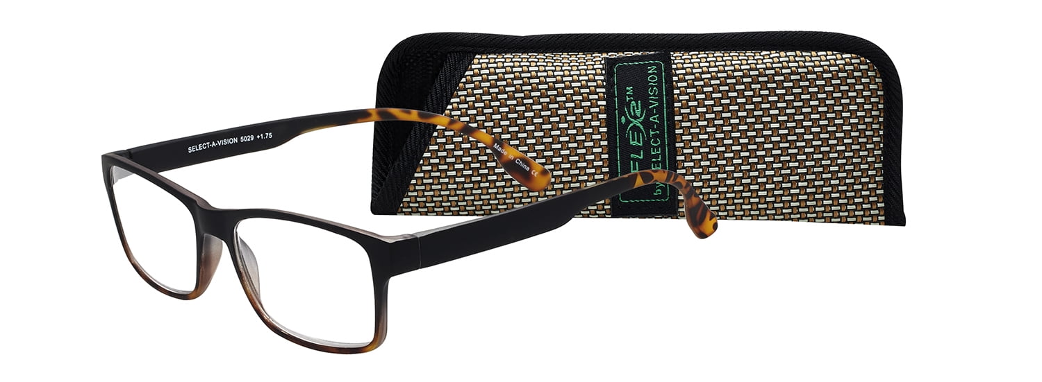 SelectAVision Flex 2 Lightweight Flexible Square Readers, Black Demi