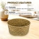 thumbnail image 2 of Uxcell 3-Pack Cesta de Almacenamiento Tejida de Hierba Marina Natural, 16cm x 8.5cm Cestas Redondas Pequeñas de Almacenamiento de Algas [Color Paja], 2 of 6