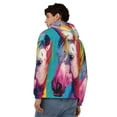 thumbnail image 4 of Uemuo Watercolor White Horse for Men's Fashion Full-zip Hoodies & Sweatshirts with Kangaroo Pocket, Zip-up Hooded Sweatshirt, Moisture Wicking & Breathable-Small, 4 of 5