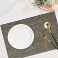 thumbnail image 5 of SMIXLN Placemats Set of 6, Vinyl Woven Place Mats for Kitchen Table Indoor/Outdoor, Washable Placemat Wipeable Dining Table Mats, Brown, 12x18 Inch, 5 of 6