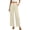 Beige, variant on Womens Casual Wide Leg Pants High Waisted Button Down Straight Long Trousers Palazzo Pants Beige L