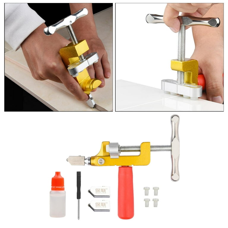 Portable Quick Glass Cutting Kit, Professional Glass Tile Cutter, Suitable  for Cutting Glasses, Ceramic Tiles Etc (Handshake Glass Knife+2 Original