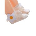 thumbnail image 3 of ZAXARRA Baby Ruffle Socks Eyelet Lace Ankle Socks with Sunflower Applique, 3 of 6