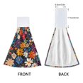 thumbnail image 3 of Yayeee Kitchen Hanging Hand Towels Set of 2 with Loop Bathroom Absorbent Tie Towel, Bright Colorful Flowers Pattern, 3 of 7