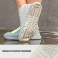 thumbnail image 4 of Fundas de silicona impermeables para zapatos, fundas plegables reutilizables para zapatos de lluvia con cremallera, protectores de zapatos de lluvia para niños, hombres y mujeres (1 par transparente X, 4 of 5
