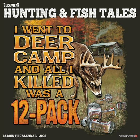 Buck Wear's Hunting & Fishing Tales 2026 Wall Calendar